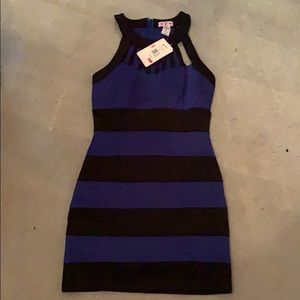 Blue & black striped dress